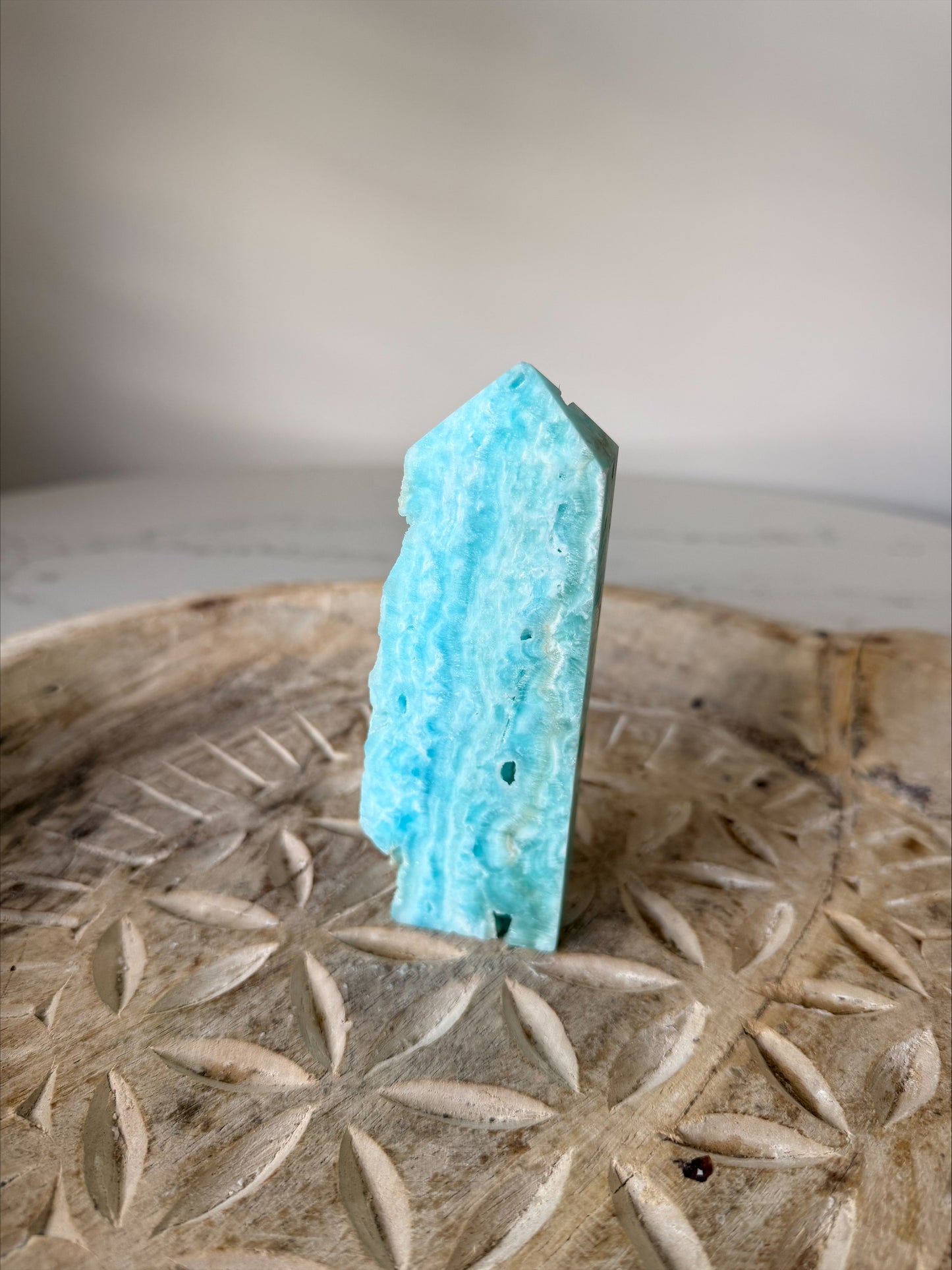 Hemimorphite Crystal Freeform | Ocean Blue Banded | 276g