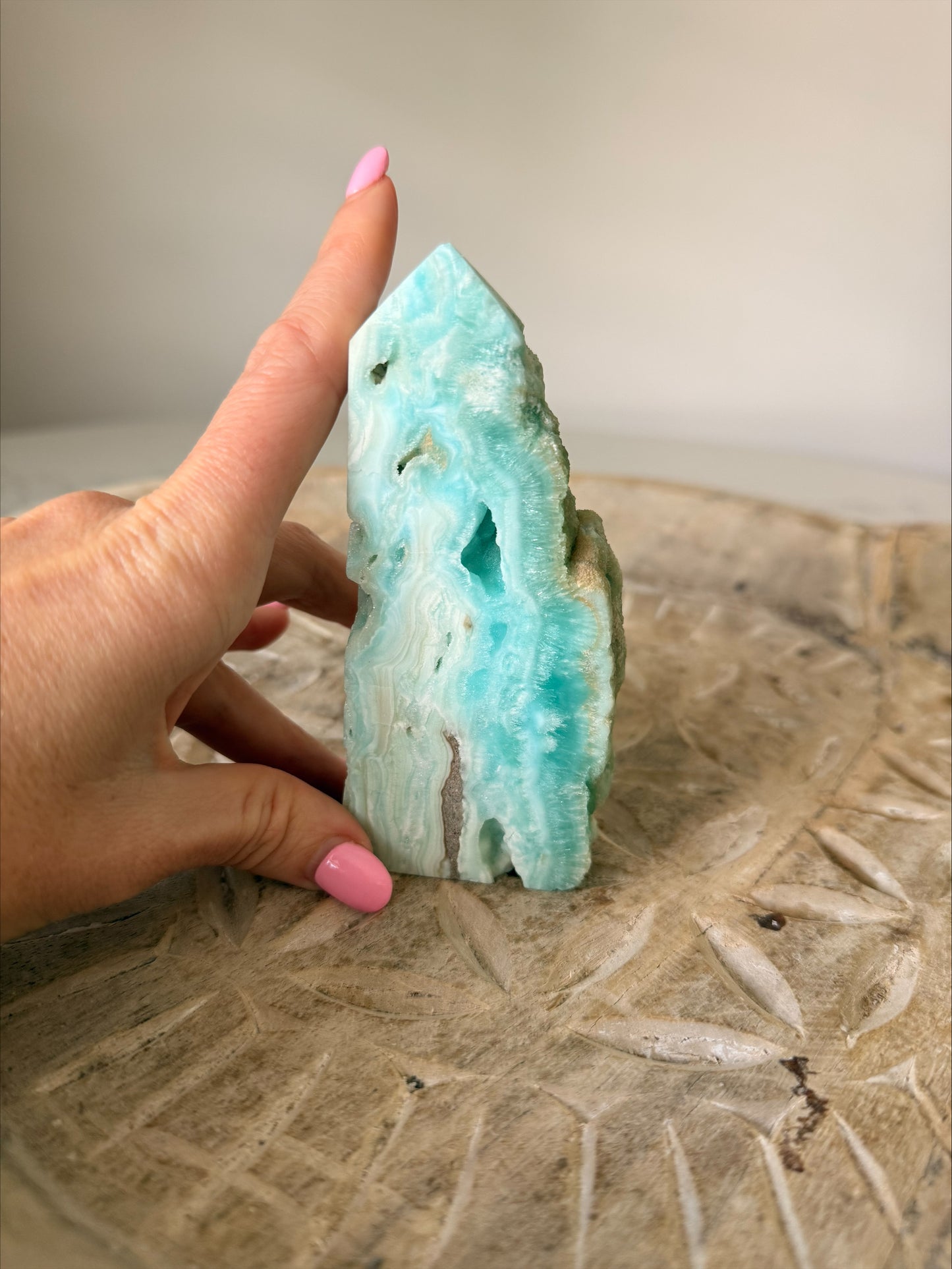 Hemimorphite Crystal Freeform | Ocean Blue Banded | 228g